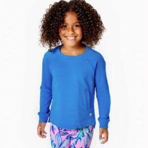 Lilly Pulitzer girls luxletic mini beachcomber sweatshirt blue flare size XL NWT